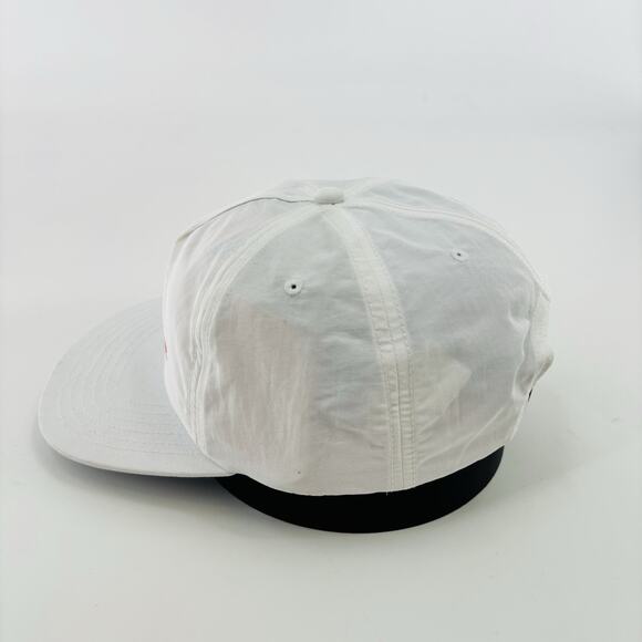 Quicksilver Plye SnapBack Hat Cap White Script Surf Skate One Size Adj - Picture 2 of 6